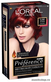 Стойкая краска для волос L'Oreal Paris Preference, тон Р4,66 Рубин