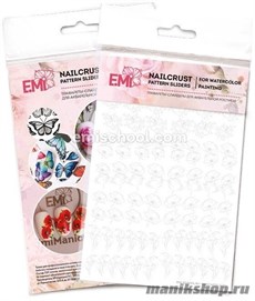 E.Mi NAILCRUST Трафареты-слайдеры "Цветы MIX" №33