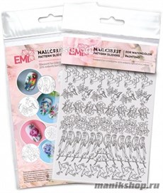 E.Mi NAILCRUST Трафареты-слайдеры №38 Птицы