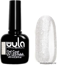 416 WULA Nailsoul Гель лак для ногтей 10мл серебряный с искрящимися блестками