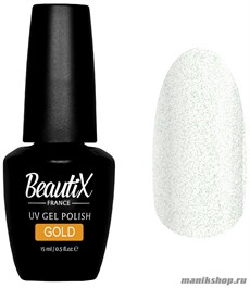 Beautix Gold Финишное покрытие для гель-лака с микрошиммером 15мл Без липкого слоя