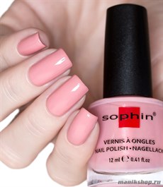 382 Sophin Лак для ногтей 12мл Expensive pink Припыленное розовое желе с розовым шиммером
