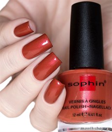384 Sophin Лак для ногтей 12мл Caramelized Терракотовое желе с розовым шиммером