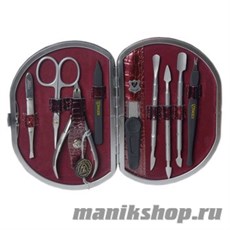 2741 Zinger Маникюрный набор «Классик» MSFE-1001-1SM (цвет металла серебро матовое) 9предметов