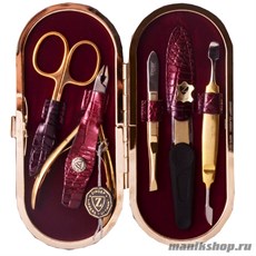 3847 Zinger Маникюрный набор «Классик» MSFE-701-G (цвет металла золото) 5предметов