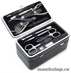 3853 Zinger Маникюрный набор «Саквояж» MS-1201-804S (цвет металла серебро) 10предметов