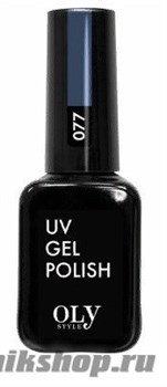 077 Oly Style Гель-лак для ногтей 10мл Сине- серый