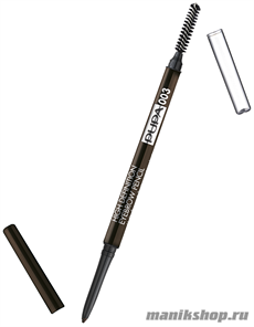 80217 Pupa 240180 003 Карандаш автомат. с гребнем для бровей "High Definition Eyebrow Pensil" тон 003 темно- коричневый