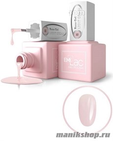 E.MiLac Base gel №12 Гель-лак для френча Светло- кремовый 15мл Камуфлирующая база