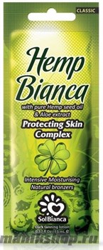 8810 SolBianca Hemp Bianca 15мл Крем для загара с маслом  Конопли и кокоса, темный и стойкий (2*Bronzer)