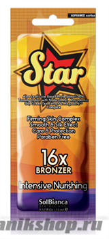 8803 SolBianca Крем для загара 15мл Star 16х bronzer (мед, масло макадамии, экстракт зеленого чая)