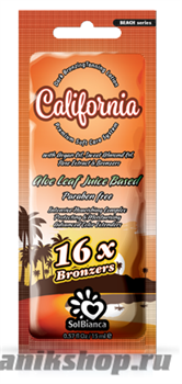 8828 SolBianca Крем для загара 15мл California  16х bronzer (масло органы и сладкого миндаля, экстракт розы)