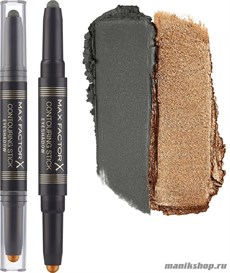 50277 Max Factor Тени для век "Сontouring Stick Eyeshadow" двусторонние, тон 005 forest green bronze moon