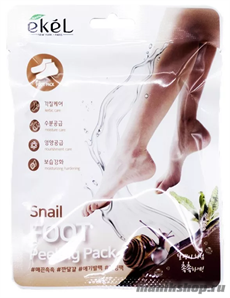 15902 Ekel 2260 Пилинг-носочки с улиточным муцином 1пара отшелушивающие