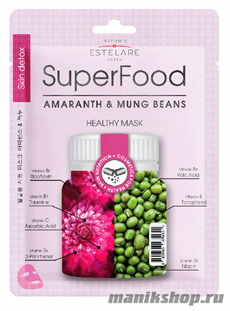 475452 Estelare Маска тканевая для лица Амарант и Бобы Мунг 1шт