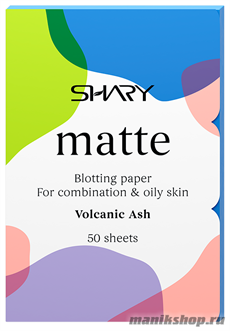 251218 Shary Салфетки матирующие для комбин. жирной кожи лица "Вулканический пепел" 50шт