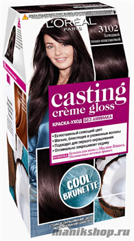 ЛОРЕАЛЬ Крем-краска для волос КАСТИНГ КРЕМ ГЛОСС 3102 Холодный темно-каштановый