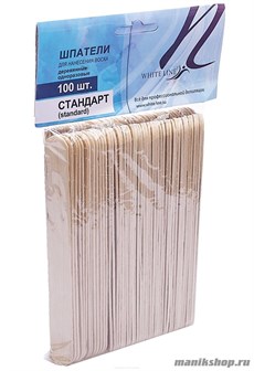 ItalWax White Line Шпатель для нанесения воска 100 шт/уп "Стандарт" 14х140мм