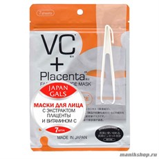 680082 Japan Gals "Facial Essence Mask" Маски для лица с экстрактом плаценты и Витамином С 7шт