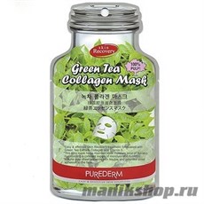 586003 Purederm Маска коллагеновая с экстрактом зеленого чая 1 шт