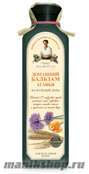 Рецепты бабушки Агафьи Бальзам Домашний на каждый день волос темн.бут. 350мл