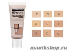 Maybelline Тональный крем Affinitone Совершенный Тон с HD пигментами, тон 03 Светло-бежевый