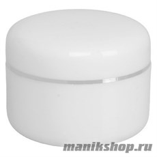 10-161Ф Irisk Банка пластиковая белая с сереб.полоской 30мл
