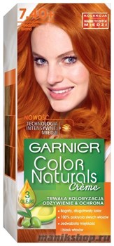 Garnier Краска для волос Колор Нэчралс 7.40 Золотисто-медный (Пленительный медный)