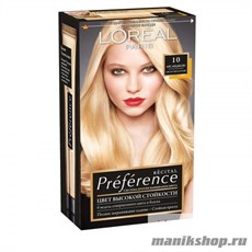 Стойкая краска для волос L'Oreal Paris Preference, тон 10 Лос-Анджелес Светло-светло русый