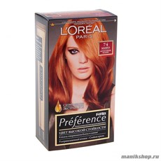Стойкая краска для волос L'Oreal Paris Preference, тон Р74 Манго Интенсивный медный