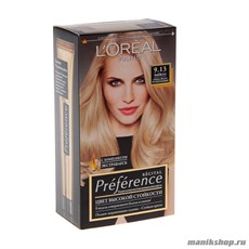 Стойкая краска для волос L'Oreal Paris Preference, тон 9.13 Байкал Очень светло-русый бежевый