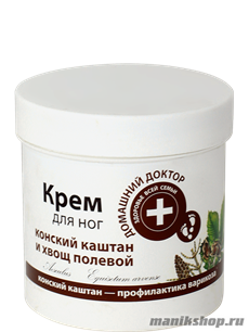 ЭЛЬФА Домашний Доктор Крем для ног Конский каштан и хвощ полевой профилактика варикоза 250мл