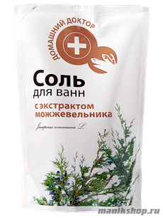 ЭЛЬФА Домашний Доктор Соль для ванн с экстрактом Можжевельника 500гр Пакет