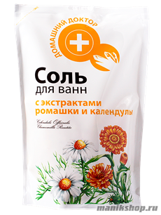ЭЛЬФА Домашний Доктор Соль для ванн с экстрактом Ромашки и Календулы 500гр Пакет