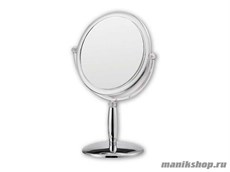 3372 MR-417 Dewal Зеркало настольное, пластик, серебристое, диаметр 13см