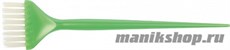 2153 JPP048-1 green Dewal Кисть для окрашивания волос зеленая, узкая, прямая