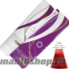 7 Крем краска для волос KEEN 100мл 7.44 Натуральный интенсивно-медный блондин