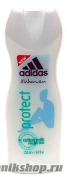 ADIDAS Гель для душа "Protect" увлажняющее молочко для сухой кожи с хлопком 250мл