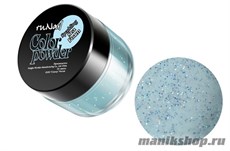 0053 RuNail Цветная акриловая пудра с блестками (морская волна, S-Sea Foam) 7,5гр