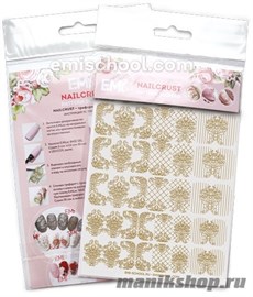 E.Mi NAILCRUST Трафареты-слайдеры золотые №3