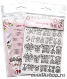 E.Mi NAILCRUST Трафареты-слайдеры черные №4
