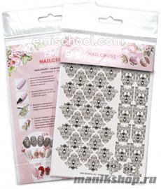 E.Mi NAILCRUST Трафареты-слайдеры черные №7