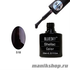 518 Bluesky Shellac Black Pool 10мл (черный, матовый, плотный)