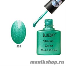 529 Bluesky Shellac Hotski to Tchotchke 10мл (ярко-бирюзовый с микроблестками, плотный)