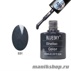 531 Bluesky Shellac Asphalt 10мл (цвет мокрого асфальта (темно-серый), матовый, плотный)