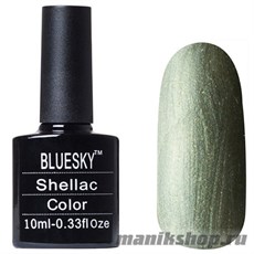 80572 Bluesky Shellac Frosted Glen 10мл (болотный, перламутровый с золотыми микроблестками, плотн)