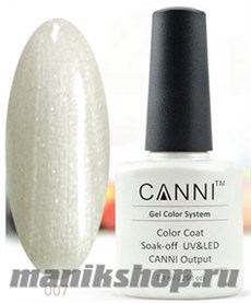 007 Canni Гель-лак Gel Color 7,3мл Бежевый с серебристым перламутром