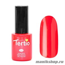 044 Гель лак Tertio 10мл Ярко-красный, без блесток и перламутра, плотный