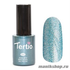 074 Гель лак Tertio 10мл Бирюзово-голубой, с микро блестками, плотный