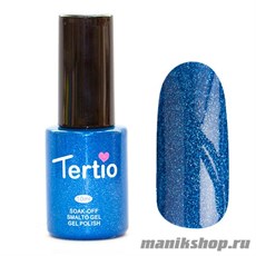077 Гель лак Tertio 10мл Светло-синий с микроблестками, плотный